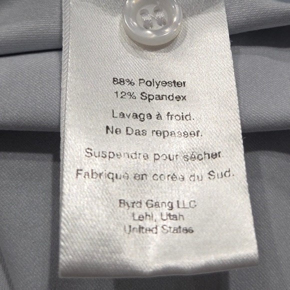 BYRDGANG Men's Polo Shirt Teal Blue Geometric Print Short Sleeve Golf Size 2XL - Picture 7 of 8